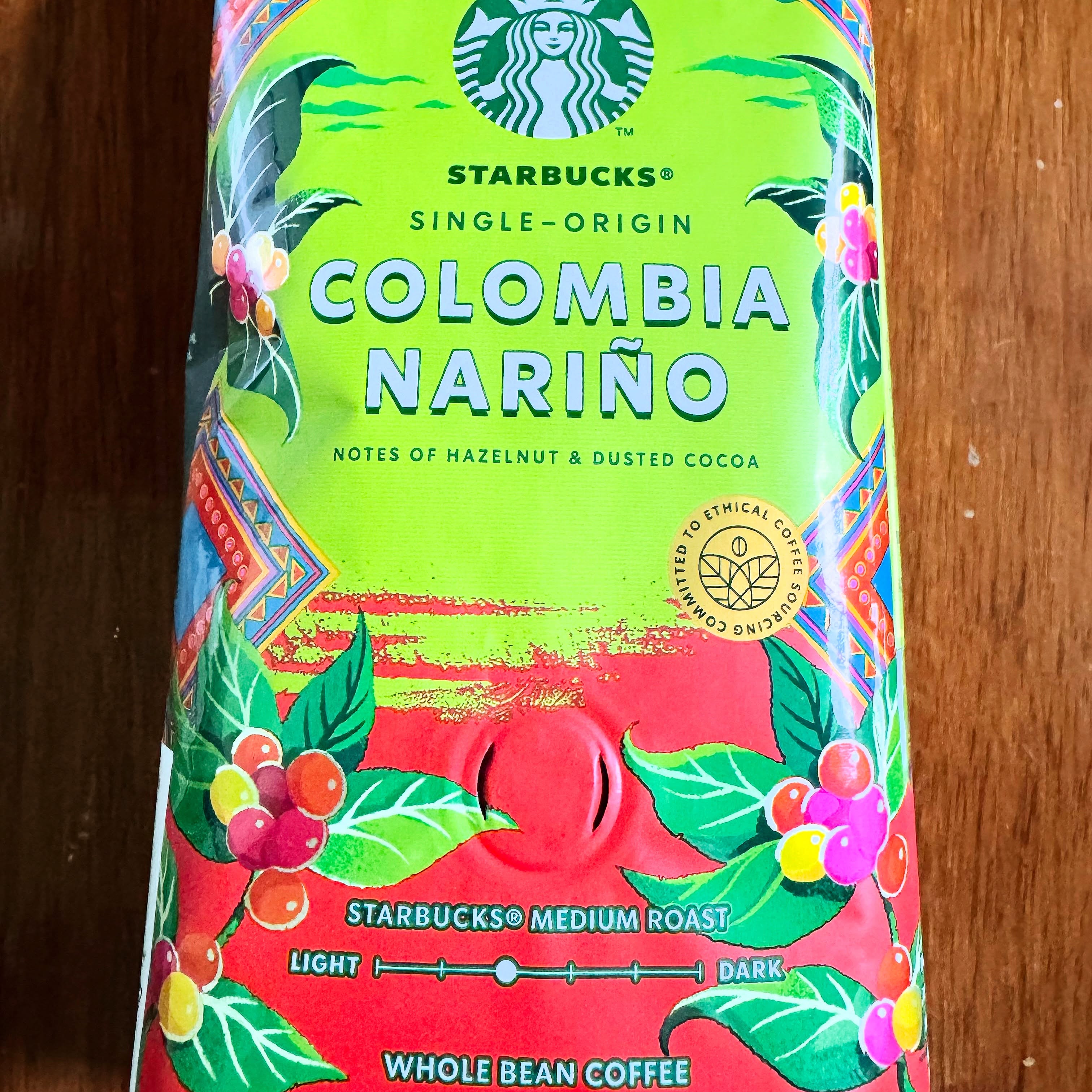 A gift from the Andes and the Pacific Ocean #starbuckscoffee #singleorigin #ColombiaNariňo notes of hazelnut and dusted cocoa #mediumroast #photoadaymay